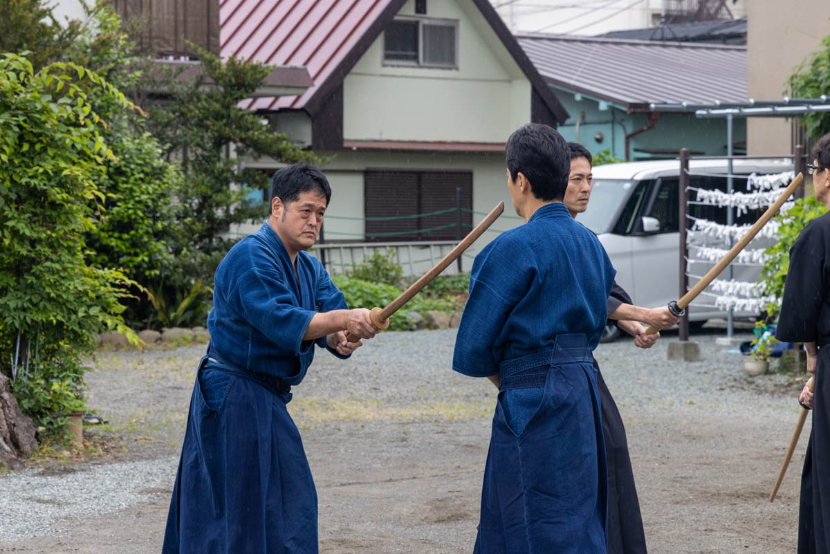 ひの新選組まつり「待たせたな！」、でも、雨には参った、ねっ。