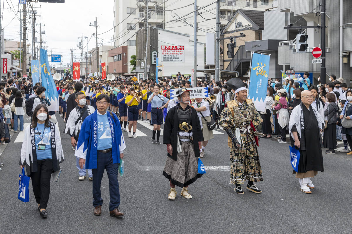 ひの新選組まつり「待たせたな！」、でも、雨には参った、ねっ。