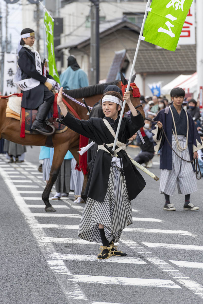 ひの新選組まつり「待たせたな！」、でも、雨には参った、ねっ。