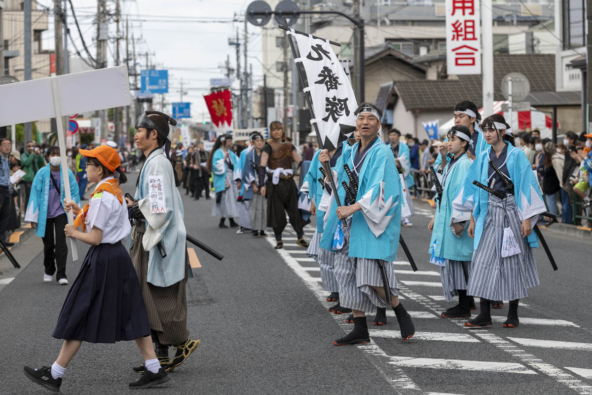 ひの新選組まつり「待たせたな！」、でも、雨には参った、ねっ。