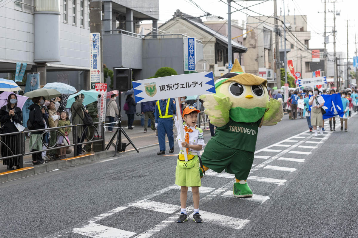 ひの新選組まつり「待たせたな！」、でも、雨には参った、ねっ。