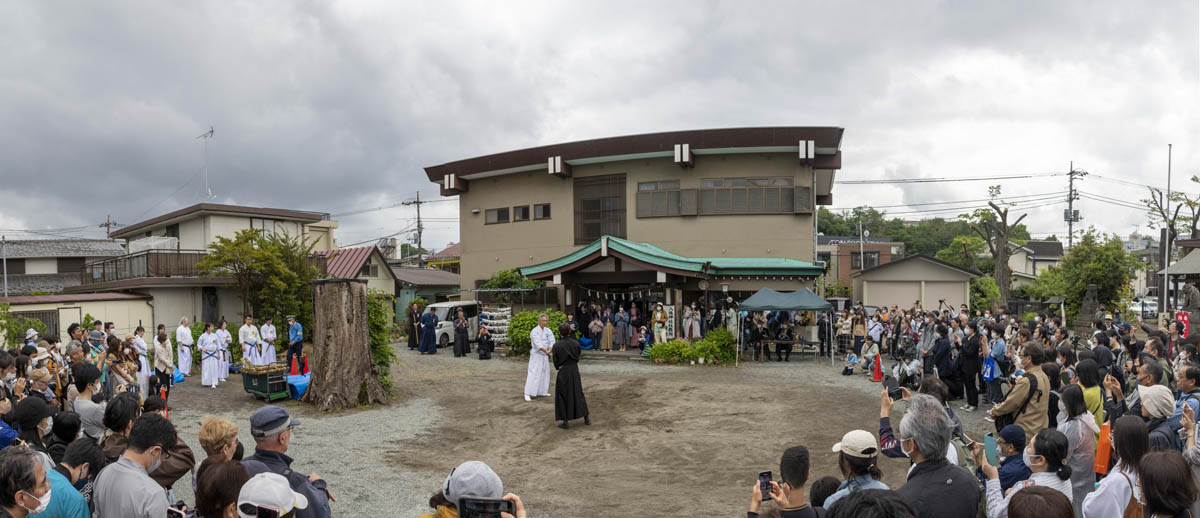 ひの新選組まつり「待たせたな！」、でも、雨には参った、ねっ。