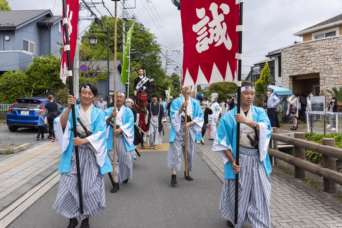 ひの新選組まつり「待たせたな！」、でも、雨には参った、ねっ。