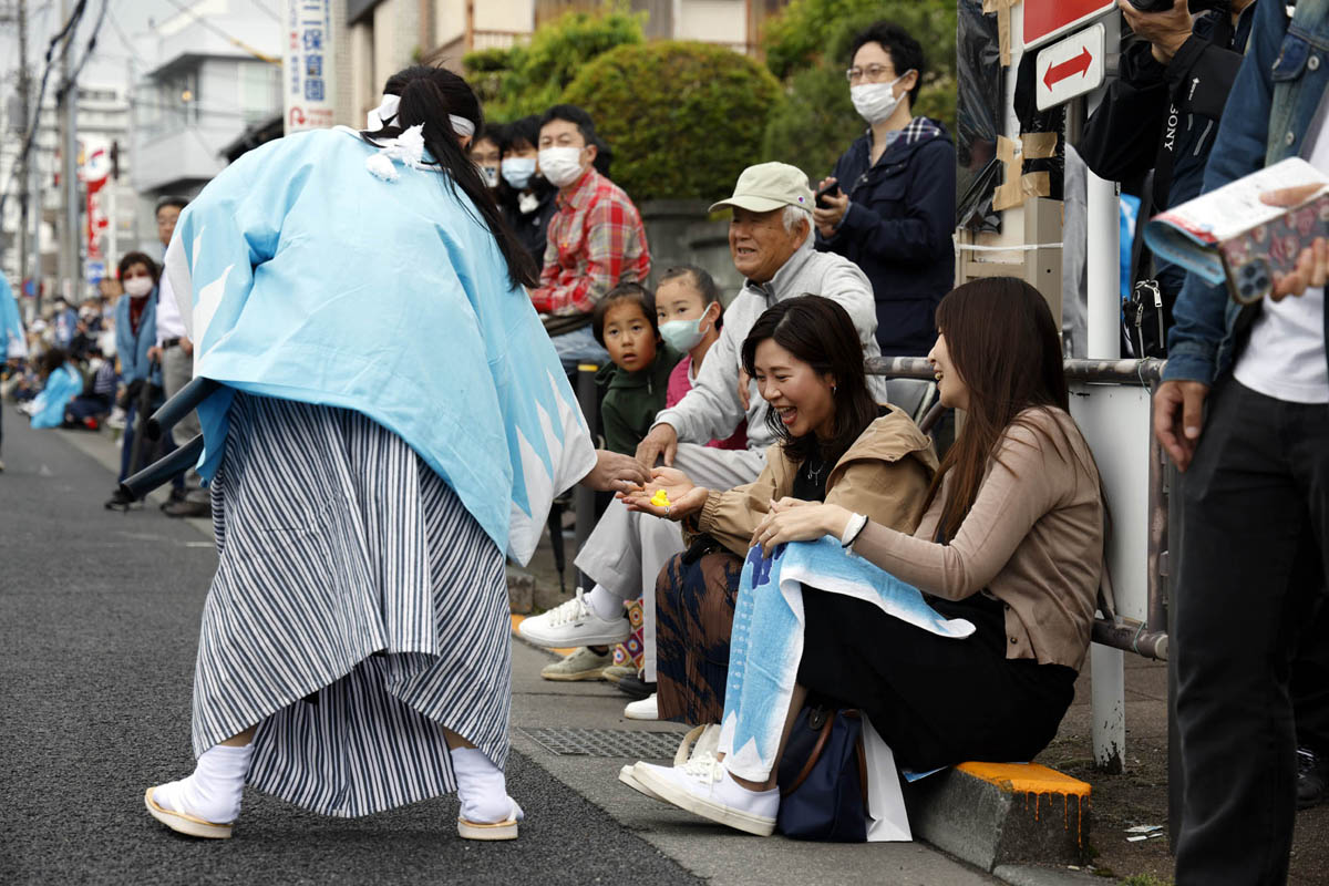 ひの新選組まつり「待たせたな！」、でも、雨には参った、ねっ。