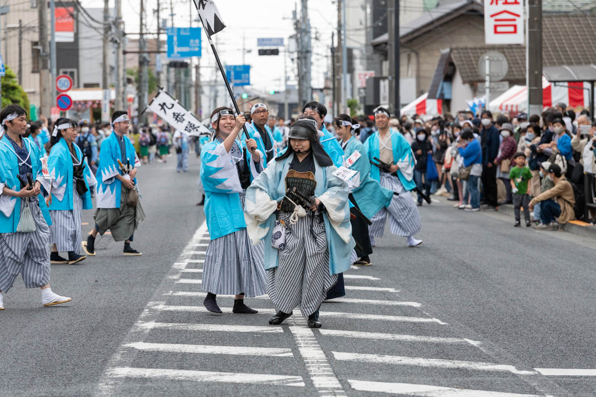 ひの新選組まつり「待たせたな！」、でも、雨には参った、ねっ。