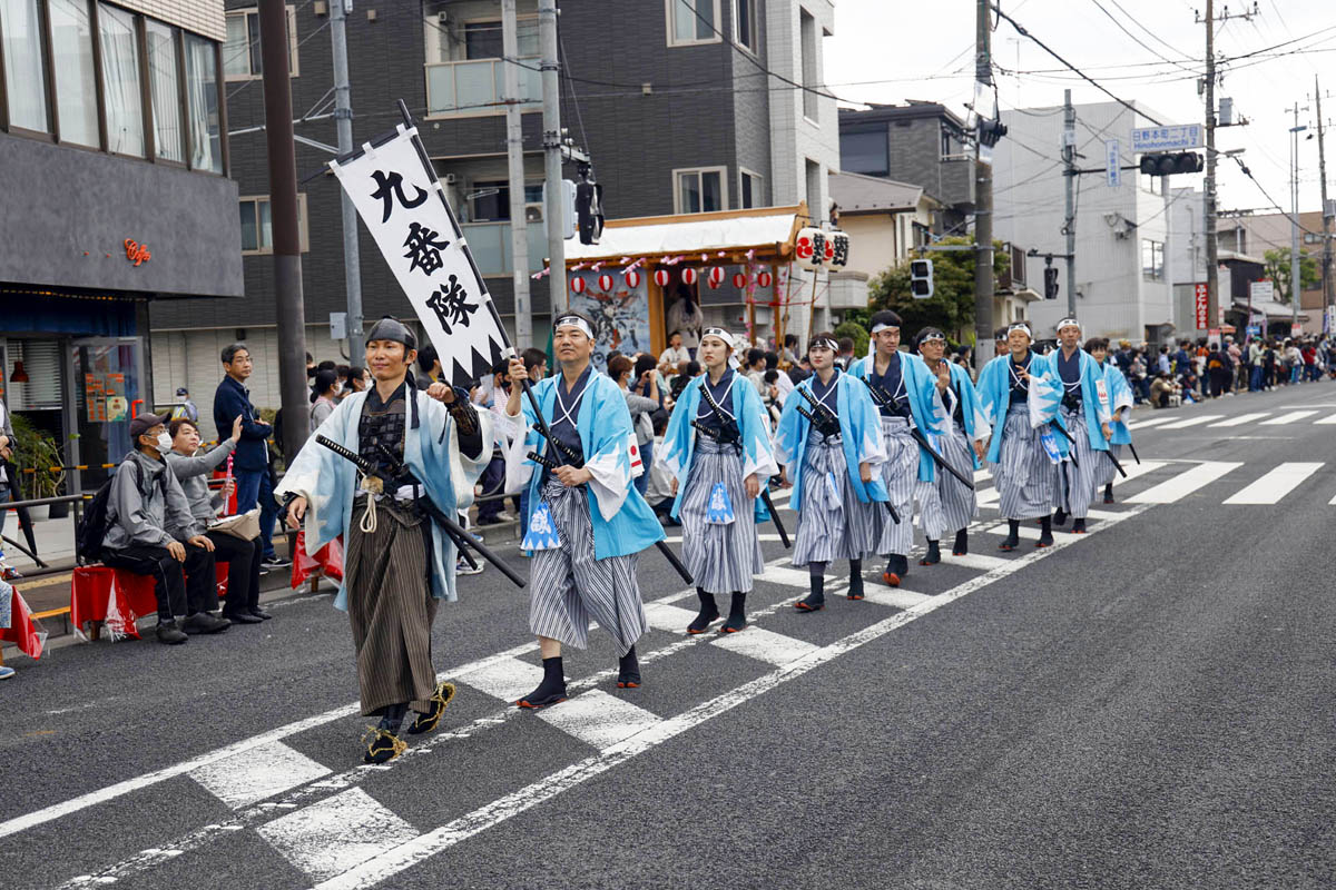 ひの新選組まつり「待たせたな！」、でも、雨には参った、ねっ。