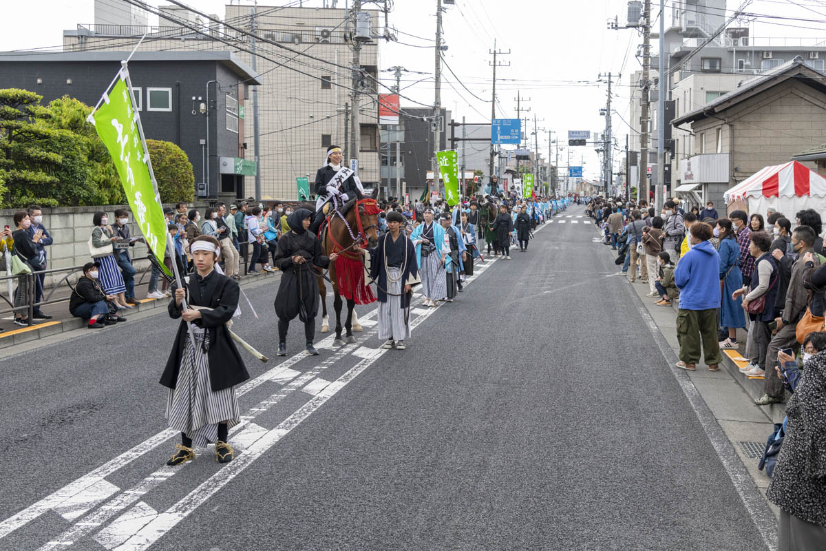 ひの新選組まつり「待たせたな！」、でも、雨には参った、ねっ。